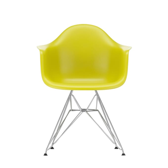 Vitra - DAR Eames Plastic Armchair - mosterd RE - verchroomd - geel