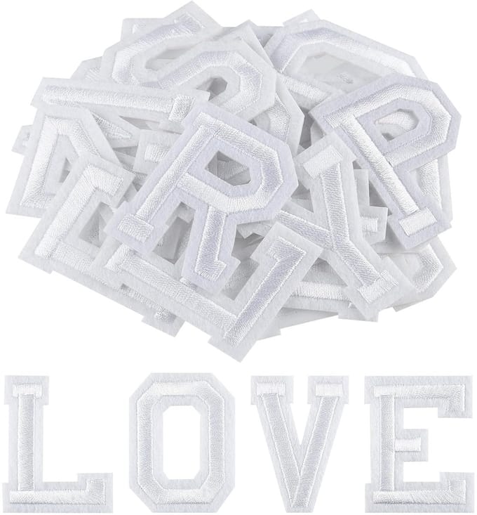 Opstrijkbare Letterpatches - 78 stuks - Wit - Premium Kwaliteit