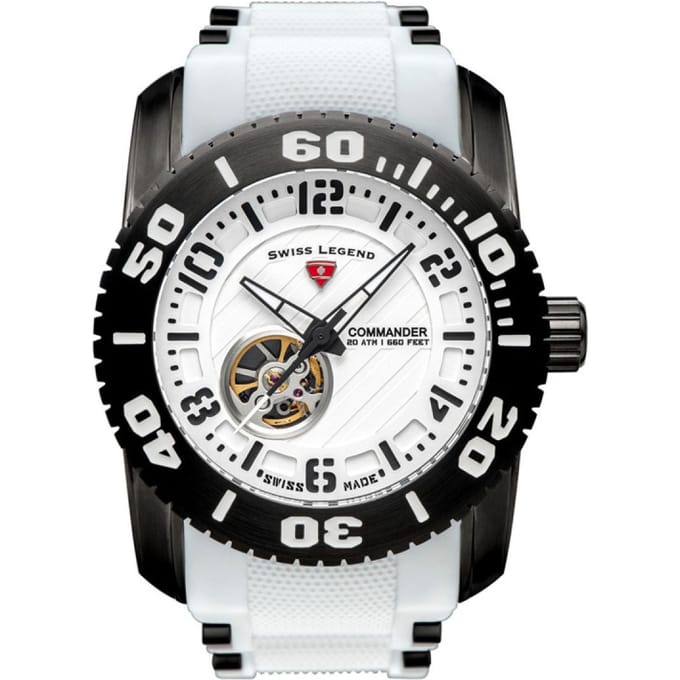 Swiss Legend Commander-IT10 Automatic SL-10069A-BB-02-WHT 50mm 20 ATM