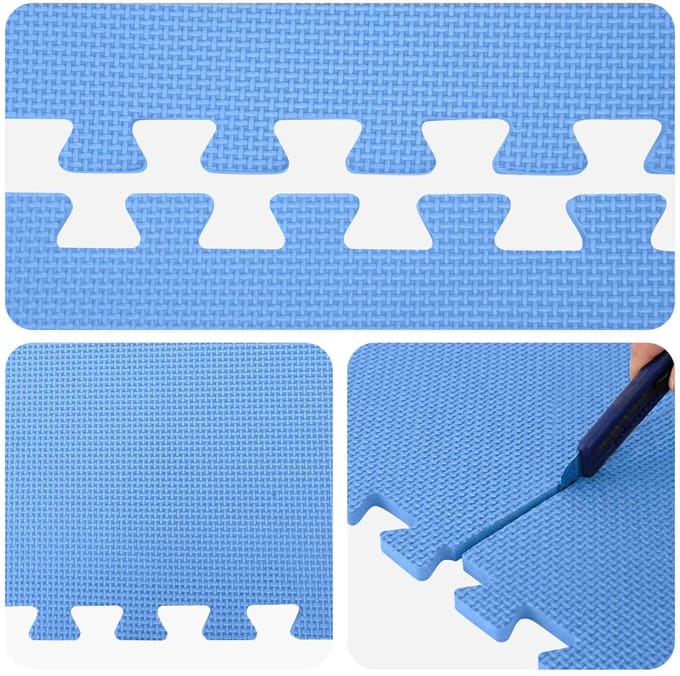 vidaXL - Zwemgrondmat - 24 - st - Blauw - 8,64 - m² - EVA - Schuim