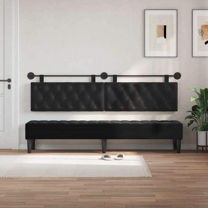 vidaXL - Hangend - hoofdbord - Zwart - Fluweel