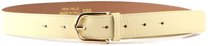 Giuliano Lederen riem - Made in Italy - Leer - Geel