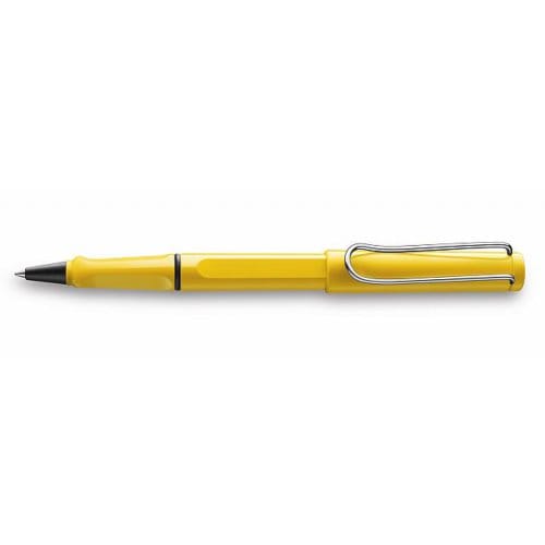 Lamy rollerpen, model safari yellow, met een uitwisbaar blauwe vulling