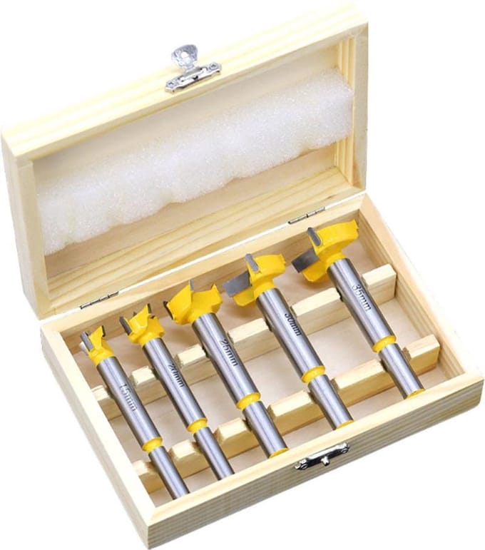 DW4Trading Forstner Boorset van 5 Stuks in Luxe Koffer - 15-35 mm