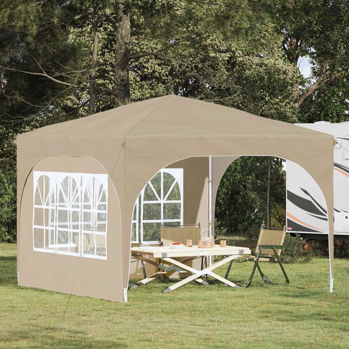 vidaXL - Pop-up - Feesttent - 290 - x - 290 - x - 245 - cm - Crèmekleurig