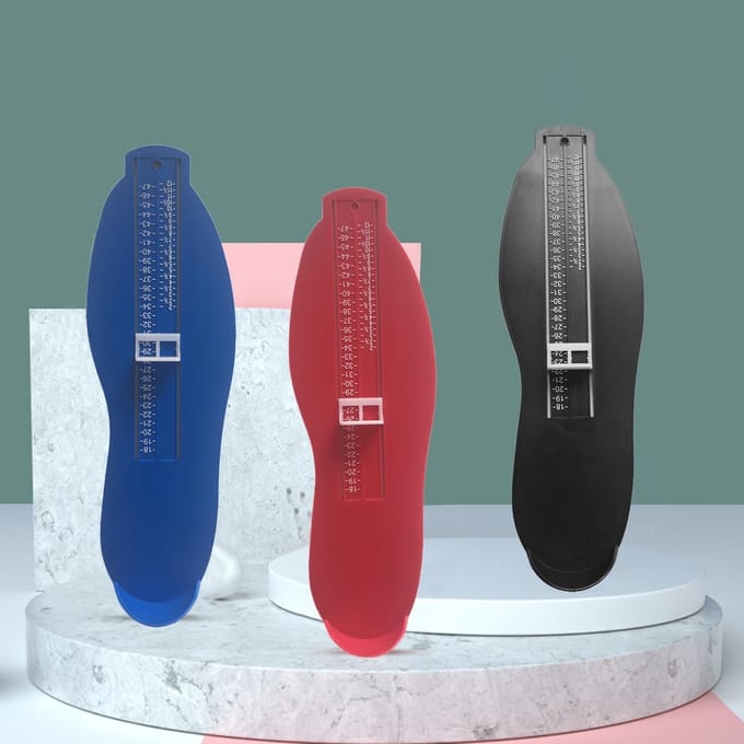 Outil de mesure de règle de jauge de taille de chaussures d'aide de dispositif de mesure de pied d'adultes durables noir