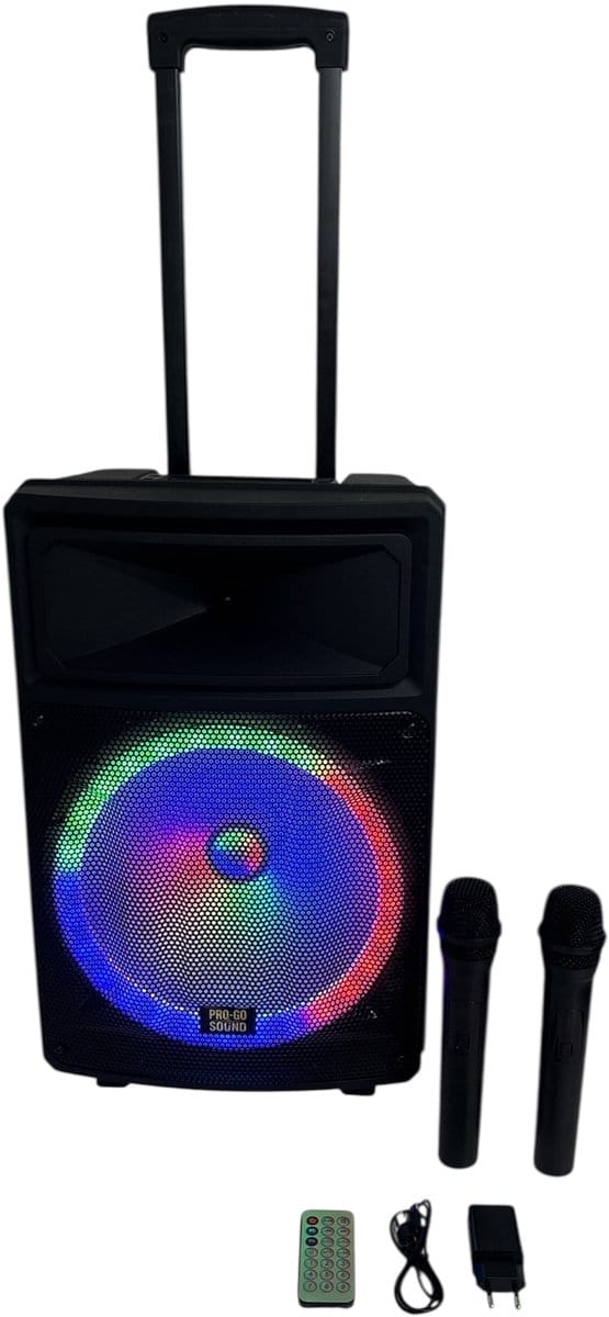 Compact mobiel karaoke geluidsysteem 300W/bluetooth/ingebouwde accu