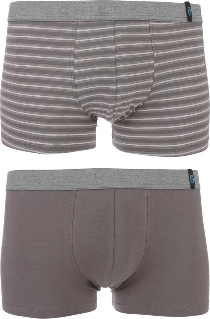 Schiesser - 2-pack Low Rise Trunk Boxershorts Gestreept / Taupe - XXL