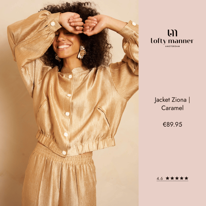 Lofty Manner Jas Jacket Ziona Rg56 Caramel Dames Maat - XS