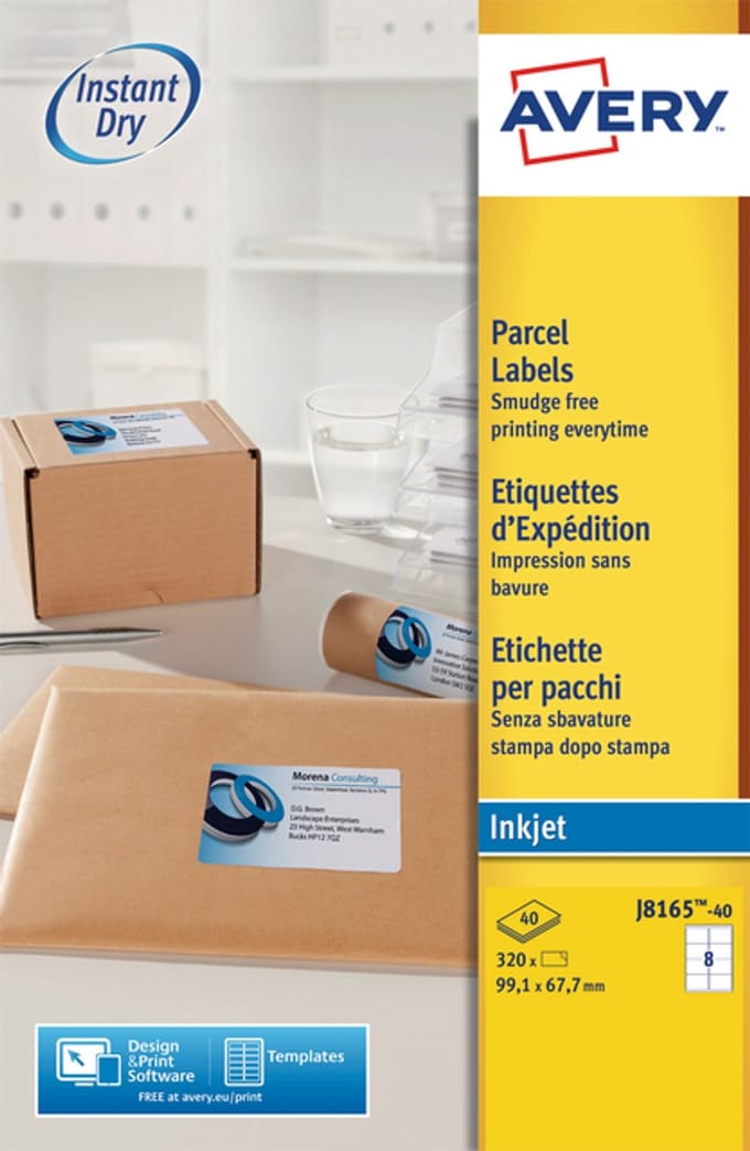 Etiket avery j8165-40 99.1 x 67.7 mm 320 st