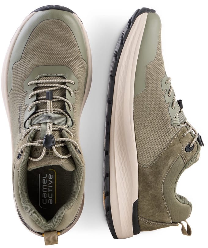 camel active Sneaker met vetersluiting - Maat menswear-44 - groen