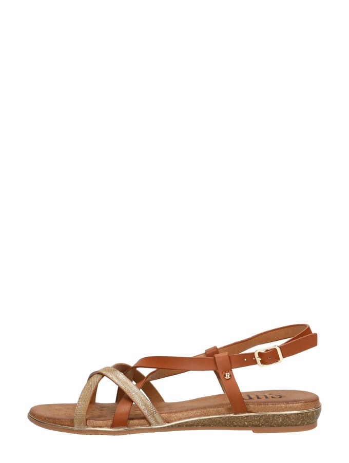 SUB55 Sandalen Plat Sandalen Plat - Cognac - Maat 42