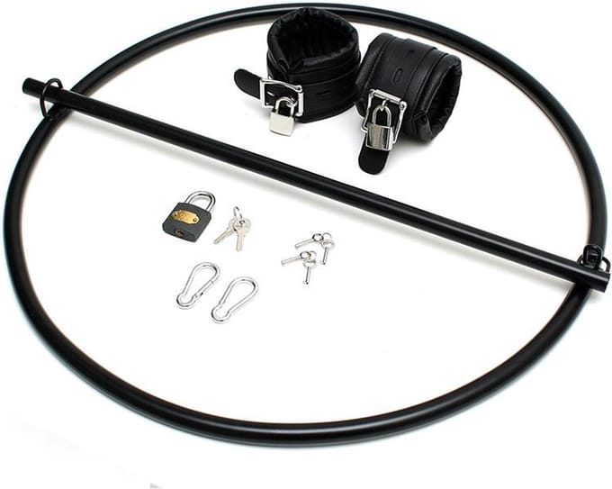 Rimba - Bondage Ring - Restraint Ring Met Leren Boeien En Hangslot