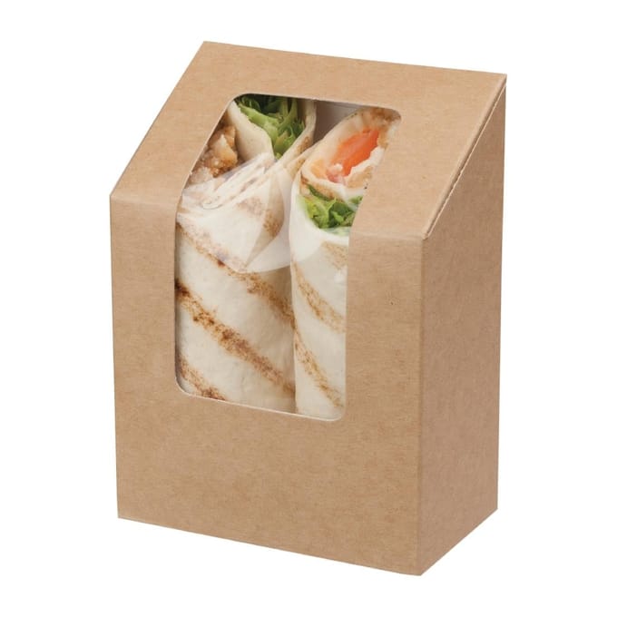 Colpac Zest kraft wrapdoosjes met acetaat venster en insteeksluiting composteerbaar (500 stuks)