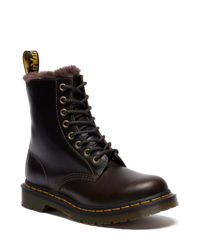 Dr. Martens Bikerlaars - 1460 Serena - Dark Taupe Orleans - EU36 - voor Vrouwen - bruin