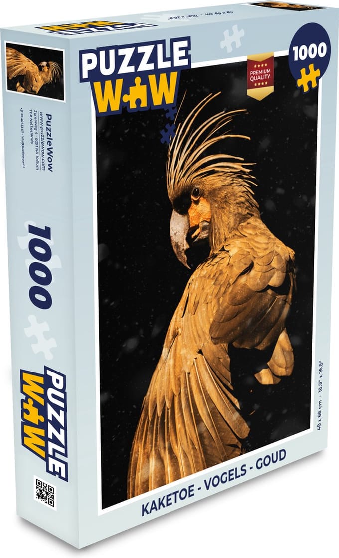 Puzzel Kaketoe - Vogels - Goud - Legpuzzel - Puzzel 1000 stukjes volwassenen