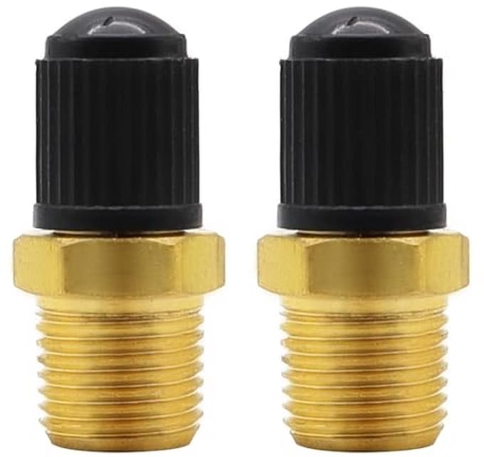 1/8 NPT Zuiver Koper Tankventiel voor Auto Compressoren - 2 Stuks