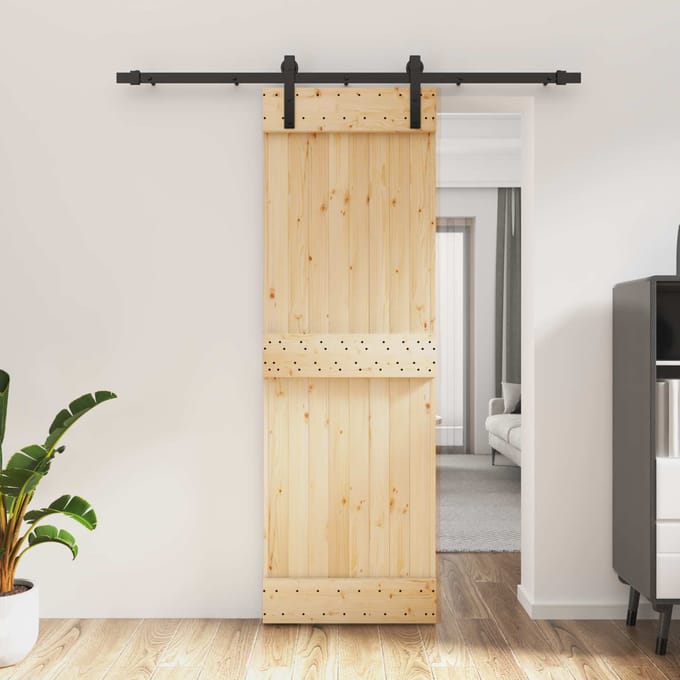 vidaXL - Schuifdeur - 70 - x - 210 - cm - Massief - Pine - Hout - (Onbehandeld)