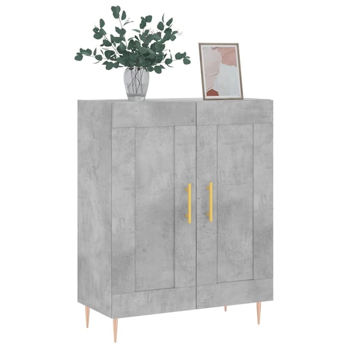 vidaXL - Dressoir - 69,5x34x90 - cm - bewerkt - hout - betongrijs