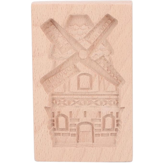Moule à biscuits en bois de hêtre réutilisable et lavable pour la cuisine beige