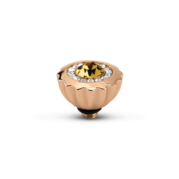 Melano Twisted Ribbed CZ Steentje Champagne Rosé
