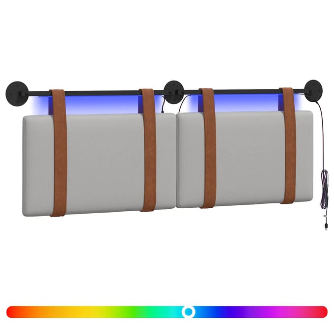 vidaXL - Hangend - hoofdbord - Wolkgrijs - Antiek - PU