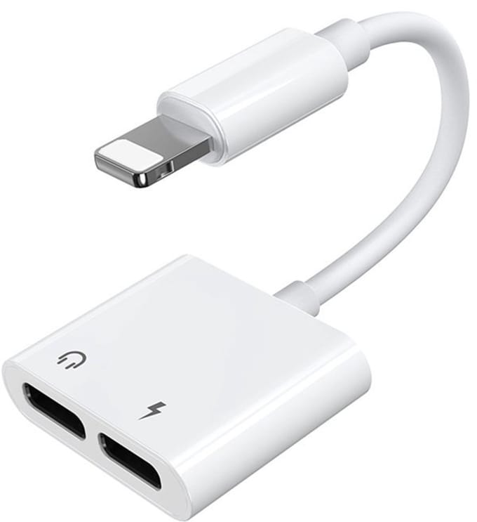 Joyroom S-Y104 headphone Lightning / 2x Lightning adapter - white