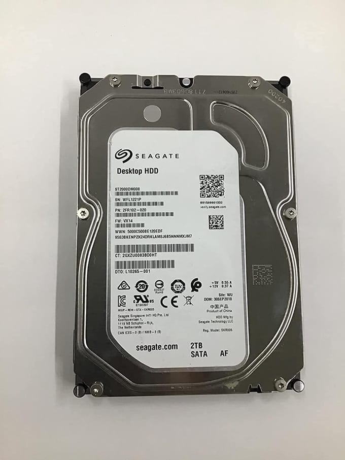 Interne Harde Schijf - Opslagstation HDD - Opslag Uitbreiden - Hoge Capaciteit - 2 TB - Grijs