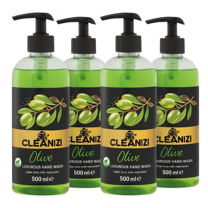 Cleanizi Handzeep - Olijf - 4x 500ml - Hydraterende Werking - Vegan