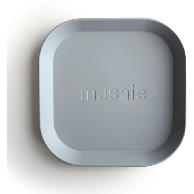 Mushie - Kinderservies Borden Vierkant (Set van 2) - Borden - Cloud