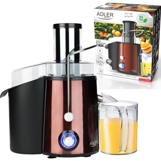 Fruit Groente Juicer 2000W 2 Horizontale Snelheid Groot Gat 75mm Stalen Zeef 2L Pulp Container 1 L Sap Pot