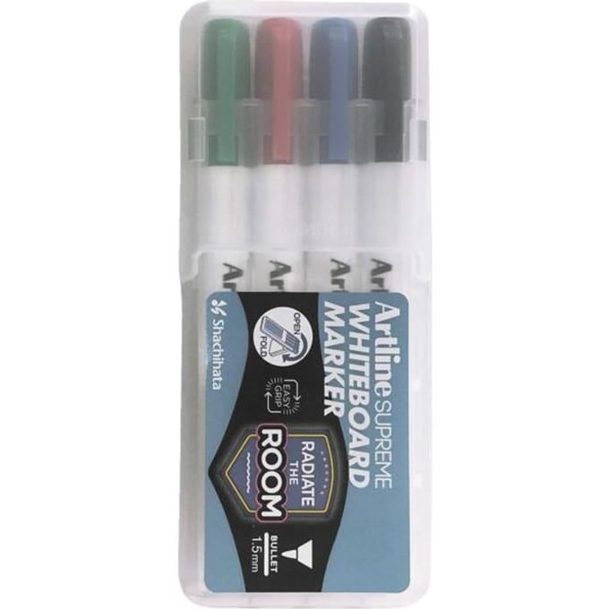 ARTLINE Supreme Whiteboardmarker - 1 Set van 4 markers - Verschillende kleuren