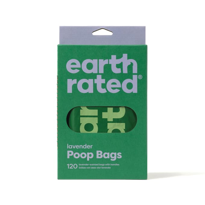 Earth Rated Poepzakjes Met Handvat Lavendel - Hondenpoepzakjes - 120