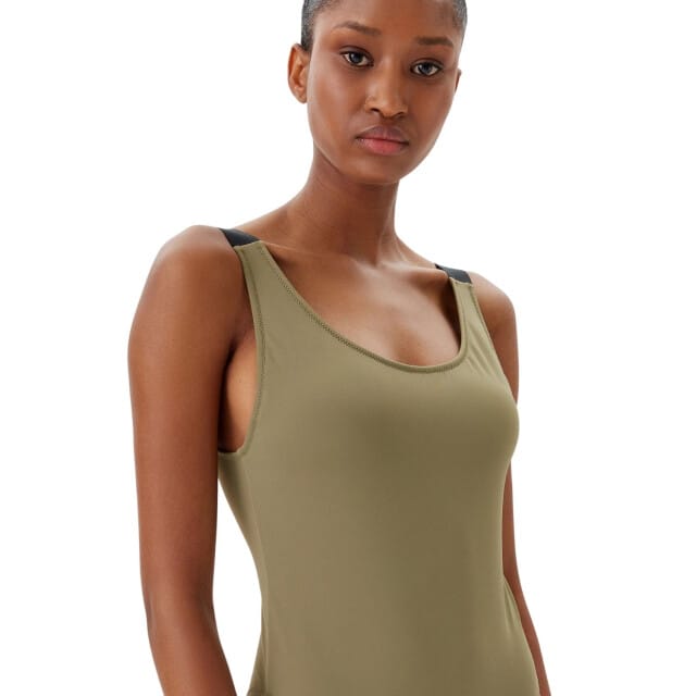 Calvin Klein Scoop Back One Piece Badpak dames Groen M/38