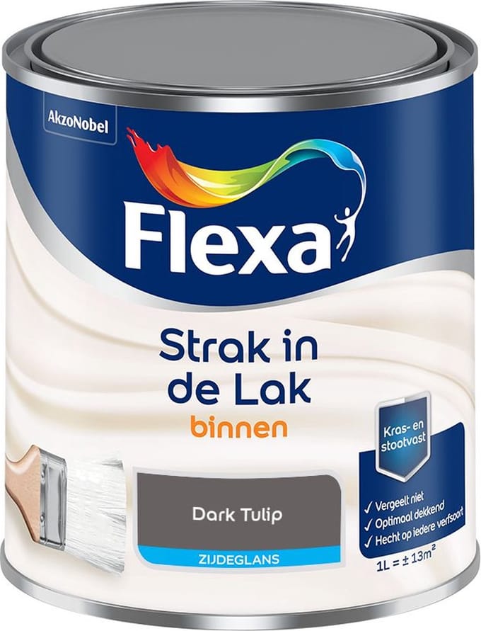 Flexa - Strak In De Lak Binnenlak Zijdeglans - Dark Tulip - Mengverf - 1 L