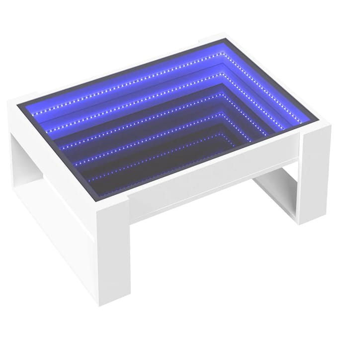 vidaXL - Salontafel - met - Infinity - LED - 70x53x30 - cm - wit