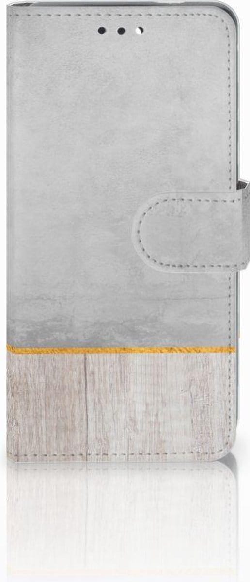Nokia 3.1 (2018) Book Style Case Wood Concrete