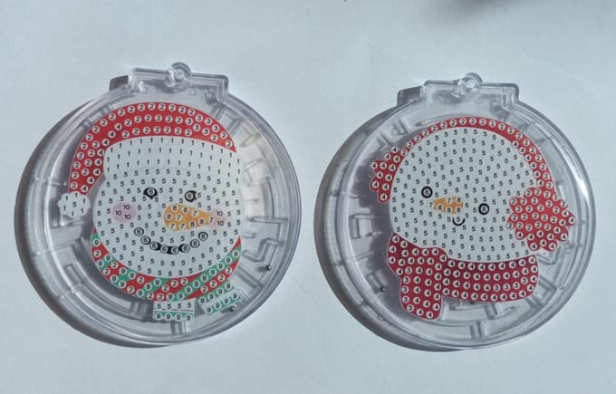 diamond painting - kerstboomversiering - sleutelhanger - doolhof/labyrinth maze game ( 2 stuks ) 321