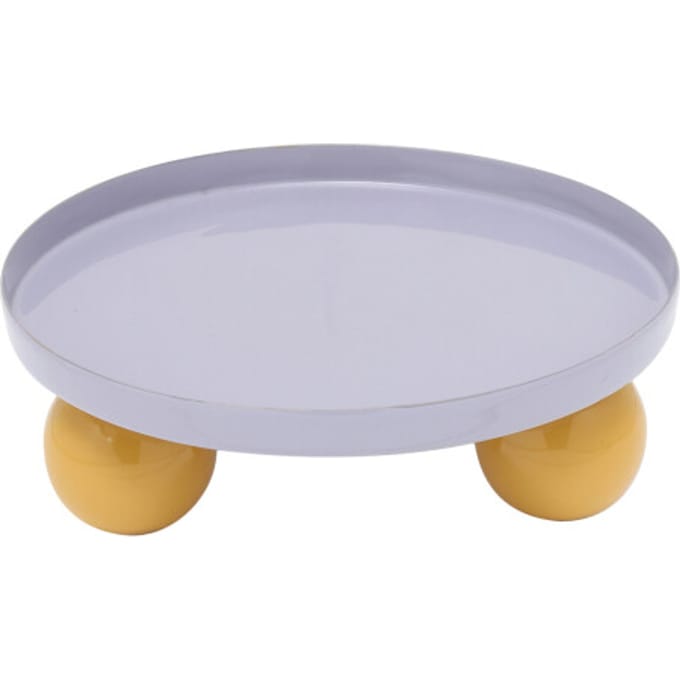 Present Time - Dienblad Double Funky Rond - Soft purple & bright yellow