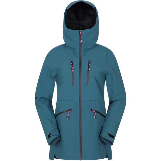 Mountain Warehouse Dames Tempest Waterdichte 3-laags Ski Jacket (Teal)