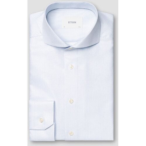Eton Overhemd Luxury Fine Herringbone Licht Blauw / male