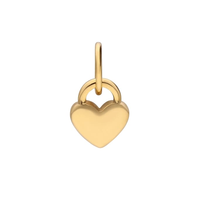 Lucardi - Dames Stalen goldplated bedel hart - Hanger - Staal - Goudkleurig