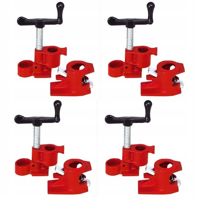 4x Pijpenklem 3/4" - Eindeloze Klemkracht voor Houtbewerking