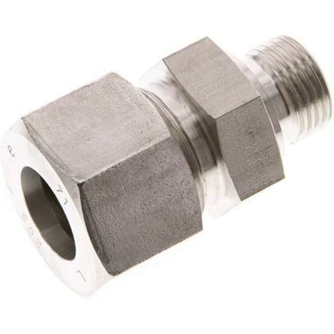 G 1/2'' Buitendraad x 20S RVS Rechte Snijring Koppeling 400 Bar DIN 2353 - FL2S-MC-ST-012G-20-S