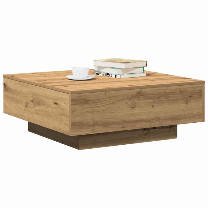 vidaXL - Salontafel - Artisan - Eiken - 80 - x - 80 - x - 31 - cm