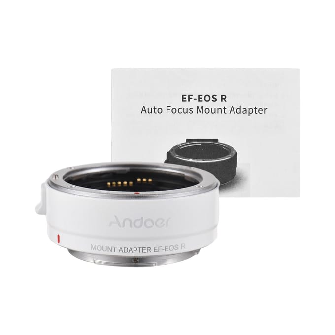 Andoer EF-EOSR Auto Focus Camera Lens Adapter Ring IS Beeldstabilisatie Elektronisch Diafragma wit