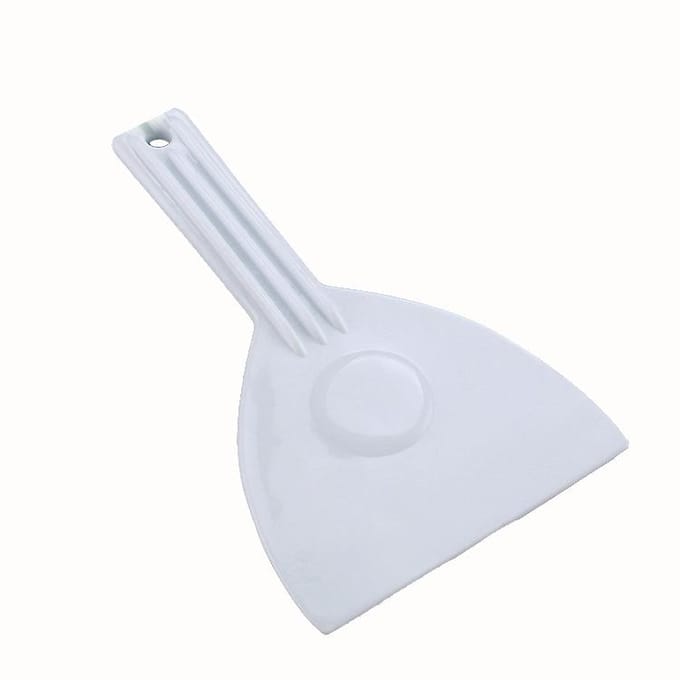 Taartmes Plastic schraper Boterdeegsnijder DIY Bakken Keukengereedschap Zachte krasplanken Chocoladeschep Driehoek wit