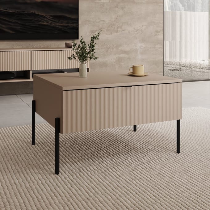 Meubella - Oriya - Salontafel - Beige - 70x60x43 cm