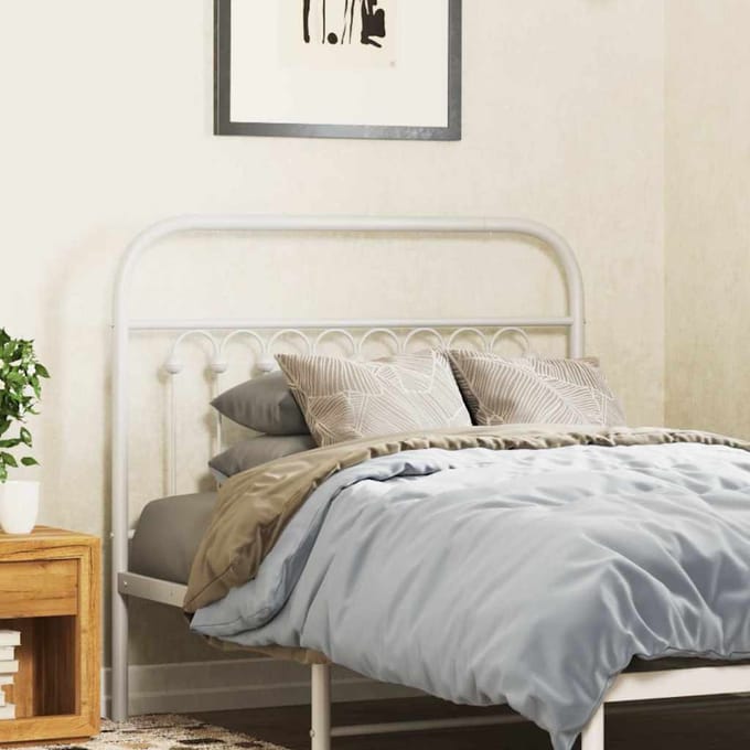 vidaXL - Vervangend - hoofdbord - 100 - cm - metaal - wit