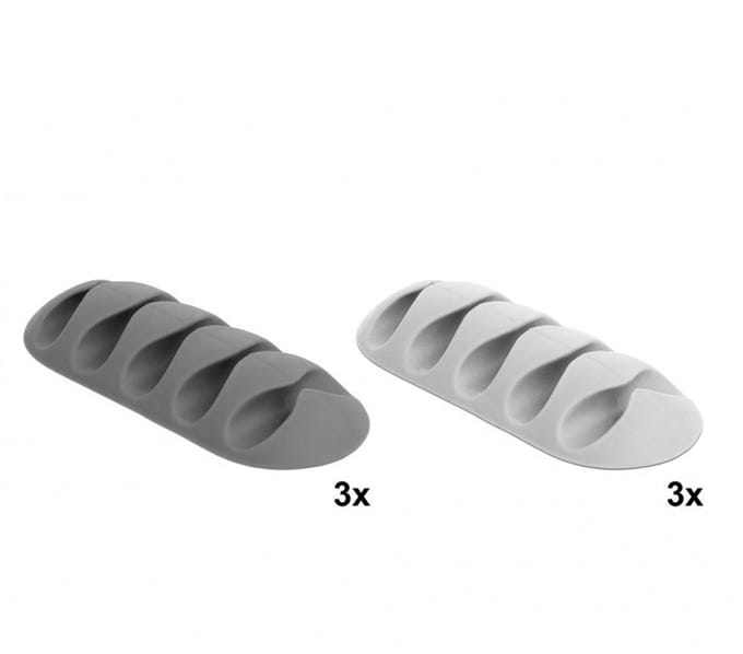 Delock 18298 Kabelclips Thermoplast Wit, Grijs (Ø x h) 5 mm x 1.5 mm 1 set(s)